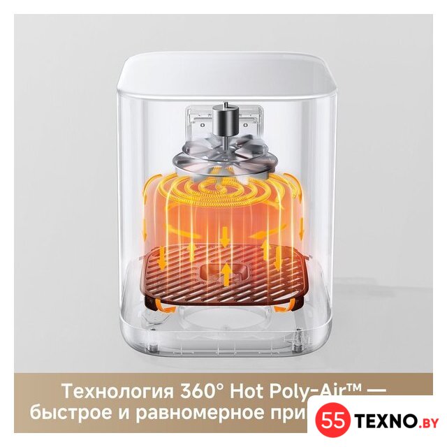 Аэрогриль (аэрофритюрница) Trouver Air Fryer FD10s Pro 6L (белый) - Изображение №7 — Интернет-магазин 55texno.by