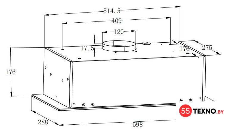 Кухонная вытяжка ZorG Platino 1030 60 S (белый) - Изображение №4 — Интернет-магазин 55texno.by