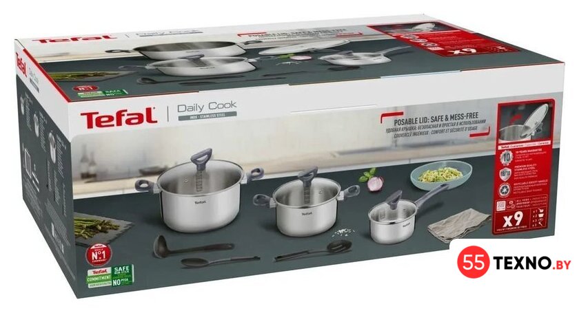 Набор кастрюль Tefal Daily Cook G712S974 - Изображение №2 — Интернет-магазин 55texno.by