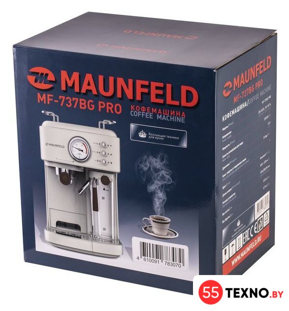 Рожковая кофеварка MAUNFELD MF-737BG Pro - Изображение №16 — Интернет-магазин 55texno.by