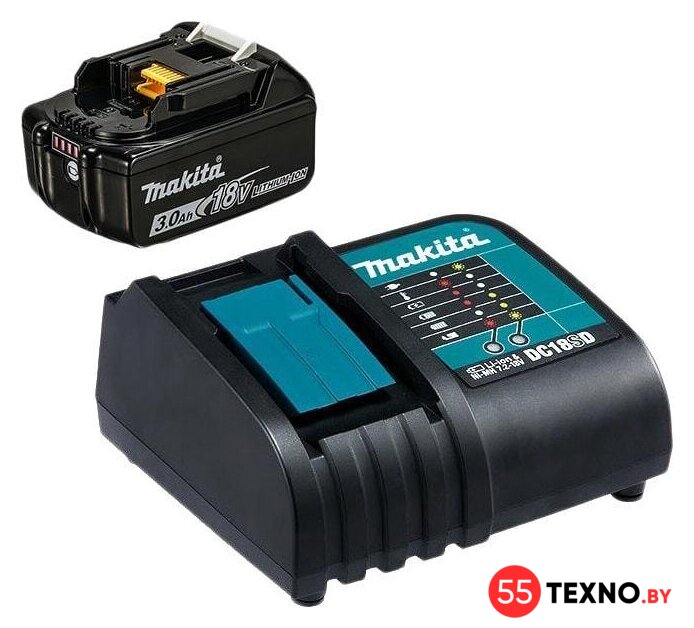Аккумулятор с зарядным устройством Makita DC18SD + BL1830B (18В/3.0 Ah + 7.2-18В) - Изображение №1 — Интернет-магазин 55texno.by