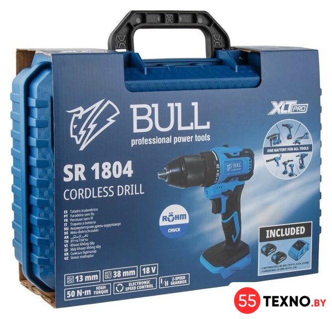 Дрель-шуруповерт Bull SR 1804 2329057 (с 2-мя АКБ, кейс) - Изображение №12 — Интернет-магазин 55texno.by