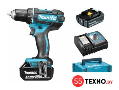 Дрель-шуруповерт Makita DDF482RTJ (с 2-мя АКБ, кейс) - Изображение №1 — Интернет-магазин 55texno.by