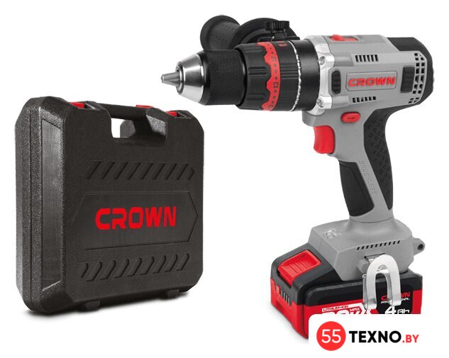 Ударная дрель-шуруповерт Crown CT21093HMX-4 BMC (с 2-мя АКБ, кейс) - Изображение №1 — Интернет-магазин 55texno.by