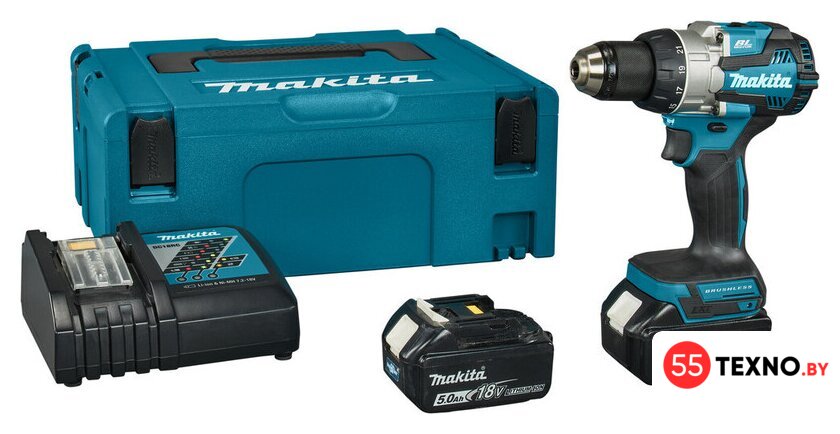 Дрель-шуруповерт Makita DDF489RTJ (с 2-мя АКБ, кейс) - Изображение №1 — Интернет-магазин 55texno.by