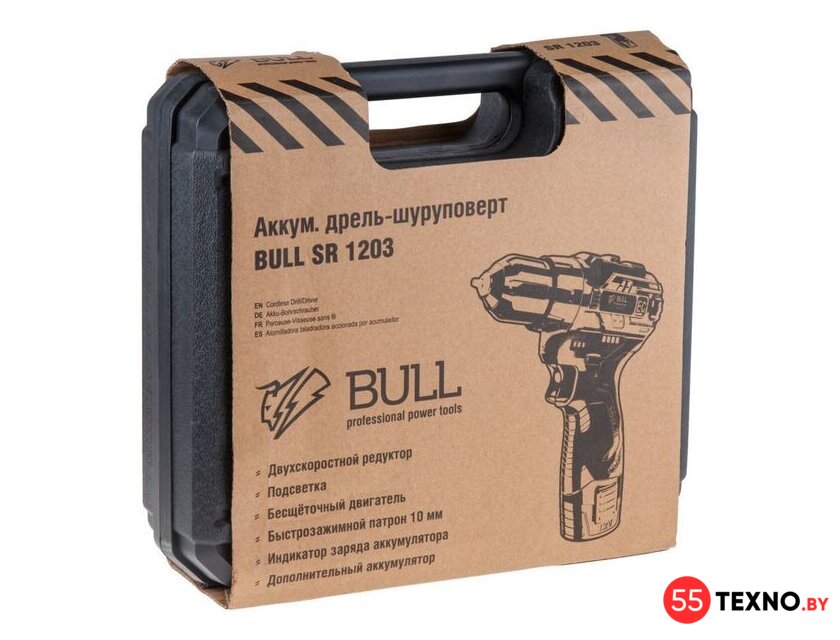 Дрель-шуруповерт Bull SR 1203 (с 2-мя АКБ, кейс) - Изображение №3 — Интернет-магазин 55texno.by