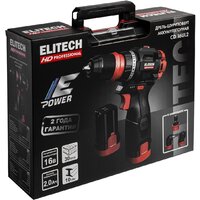 Дрель-шуруповерт ELITECH CD 16UL2 E2201.078.02 (с 2-мя АКБ, кейс) - Превью изображения №3 — Интернет-магазин 55texno.by